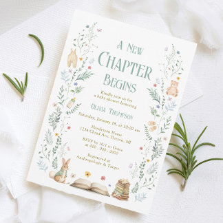 Faire-part de Baby Shower 'Un Nouveau Chapitre'