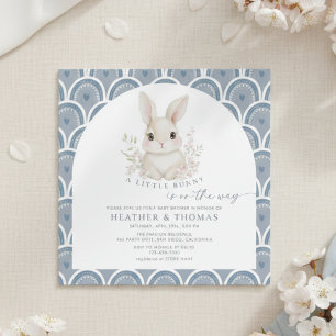 Faire-part de Baby Shower : Un petit lapin poussié