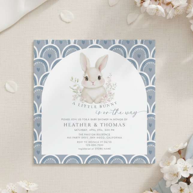 Faire-part de Baby Shower : Un petit lapin poussié (Créateur téléchargé)