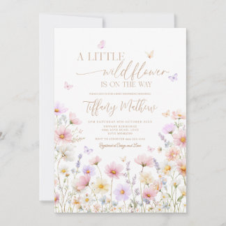 Faire-part de Baby Shower "Une Petite Fleur Sauvag