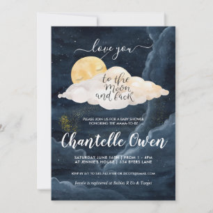 Faire-part de Baby Shower «Vers la Lune»