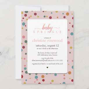 Faire-part de Baby Sprinkle Bébé à pois