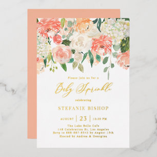 Faire-part de Baby Sprinkle Fleurs à l'Aquarelle P