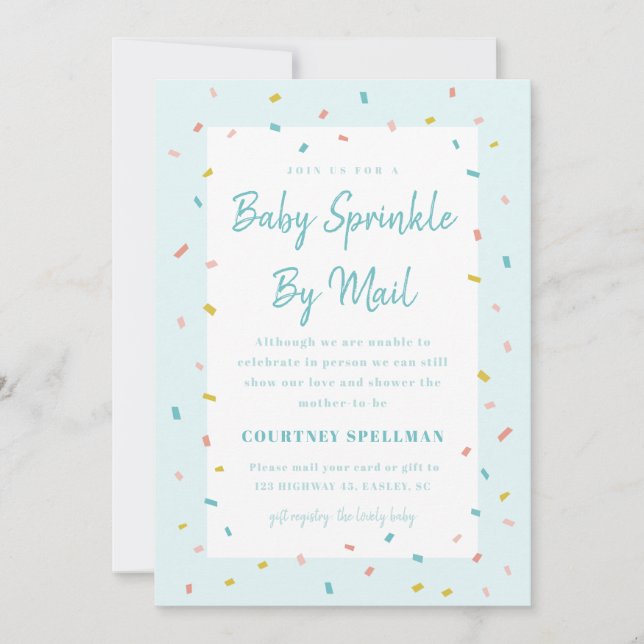 Faire-part de Baby Sprinkle par la poste (Devant)