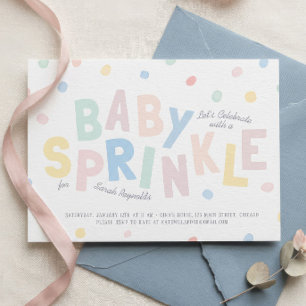 Faire-part de Baby Sprinkle Pastel   Confettis