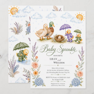 Faire-part de Baby Sprinkle pour deux frères et sœ