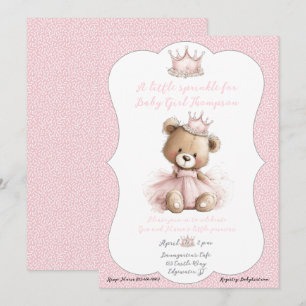 Faire-part de Baby Sprinkle Teddy Bear Princess