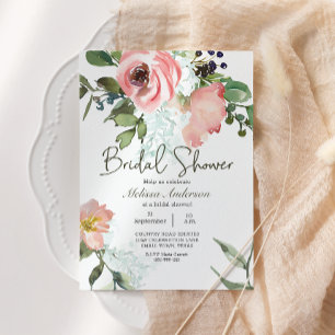 Faire-part de bains de bébé floral coquille d'oeuf