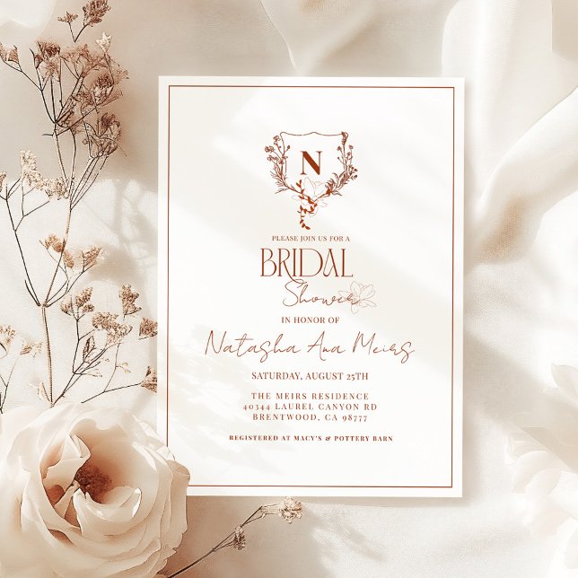 Faire-part de bains de mariée floral rustique form (Créateur téléchargé)