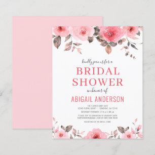 Faire-part de bapteme Budget Rose Poussiéreuse Ros