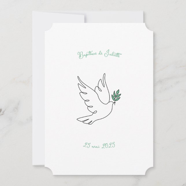 Faire-Part de Baptême Colomba (Devant)