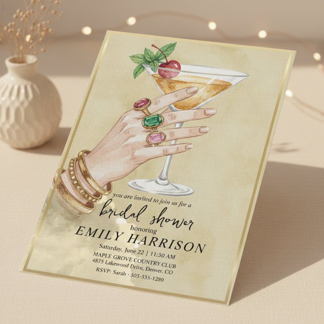 Faire-part de bapteme de mariage au cocktail éléga (Créateur téléchargé)