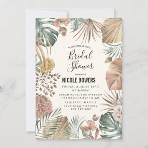 Faire-part de bapteme de mariage floral aquarelle