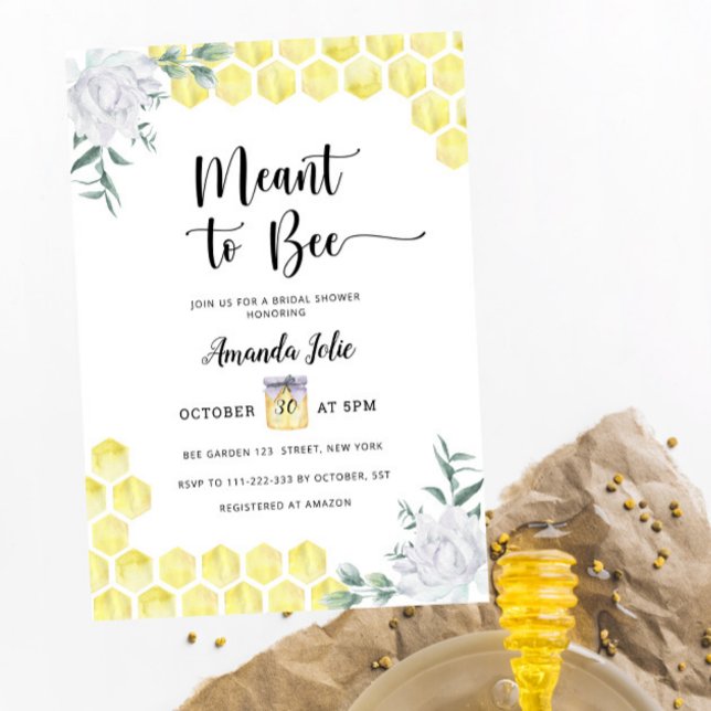 Faire-part de bapteme de mariage Meant to Bee (Créateur téléchargé)