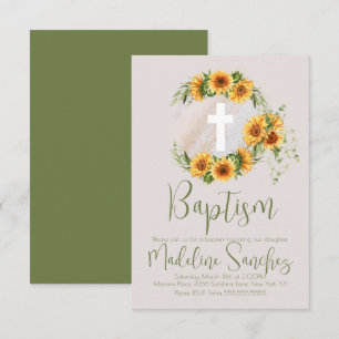Faire-part de baptême de printemps à l'aquarelle a
