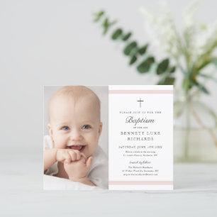 Faire-part de baptême élégant moderne pour filles