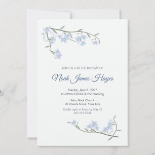 Faire-part de baptême Fleur de Blue Creeper