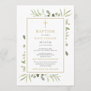 Faire-part de baptême floral annonce différée