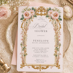 faire-part de bapteme floral victorien