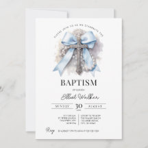 Faire-part de baptême garçon Arc-en-ciel Bleu | Cr