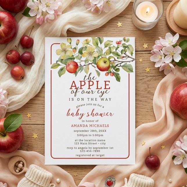Faire-Part de Bébé à l'Aquarelle Pommes de Nos Yeu (Créateur téléchargé)