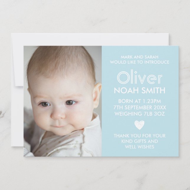 Faire-part de bébé/carte de remerciements (Devant)