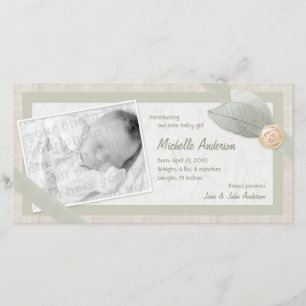 Faire-part de bébé carte photo personnalisé