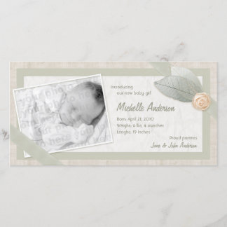 Faire-part de bébé carte photo personnalisé