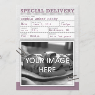 Faire-part de bébé d'acte de naissance