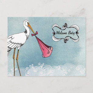 Faire-part de bébé de cigogne