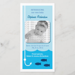Faire-part de bébé de pêche de marée basse