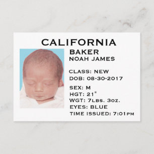 Faire-part de bébé "du permis de conduire"