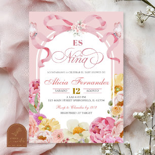 Faire-Part de Bébé Fleuris Colorés d'Été Es Nina
