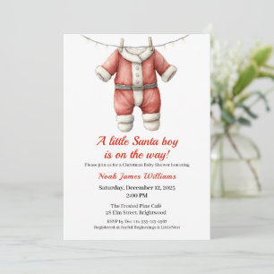 Faire-part de Bébé Garçon pour Baby Shower de Noël