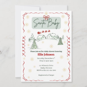 Faire-part de Bébé Santa pour une Baby Shower de D