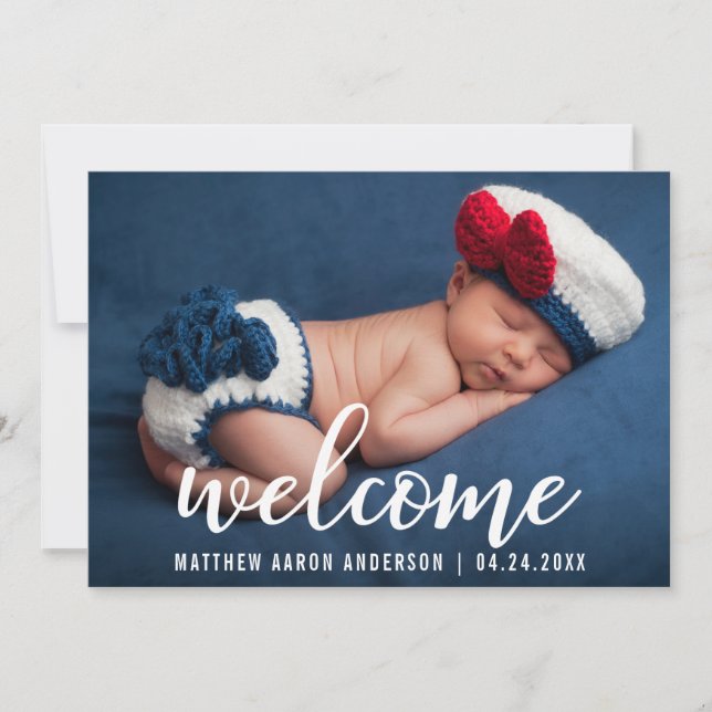 Faire-part de bienvenue Nouvelle carte bébé modern (Devant)