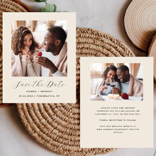 Faire-part de budget 2-Photo Minimal Beige