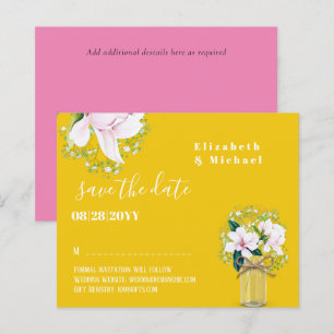 Faire-part de budget Fleurs de magnolias roses rus