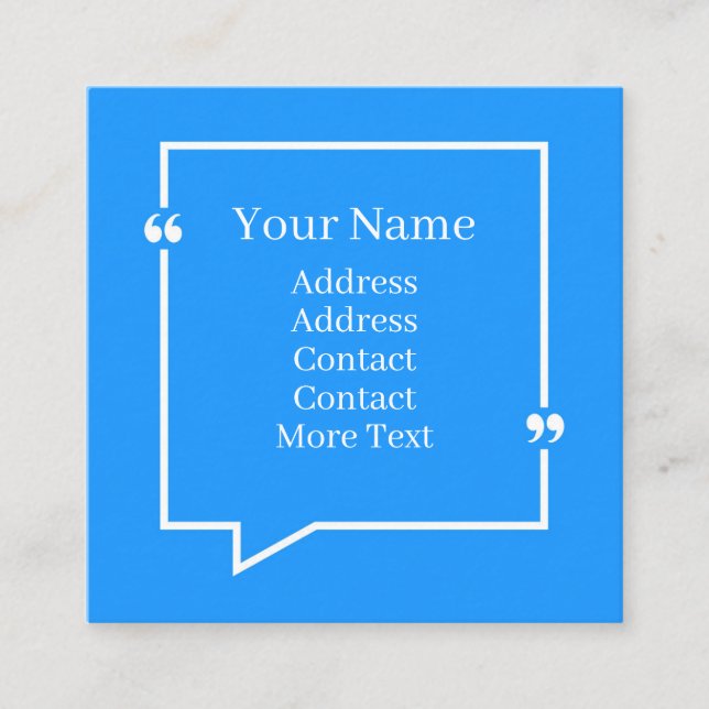 Faire-part de bulle vocale de conception bleue (Devant)