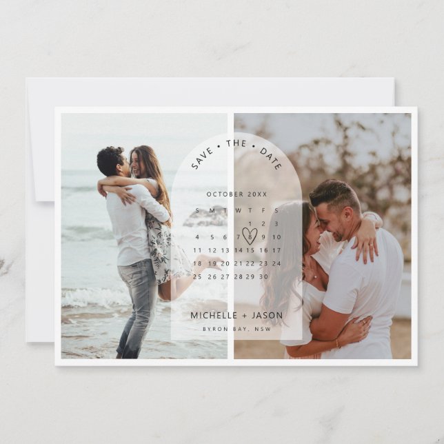 Faire-part de calendrier photo Arch Enregistrez la (Devant)