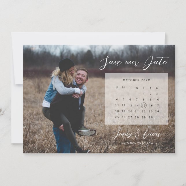 Faire-part de calendrier photo Save the Date (Devant)