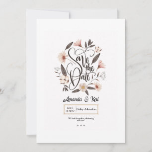 Faire-part de calligraphie pour annoncer la date