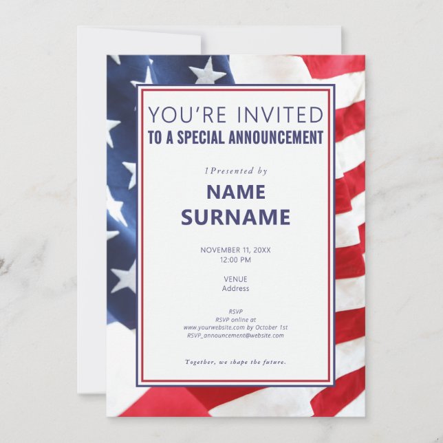 Faire-part de campagne des candidats politiques Te (Devant)