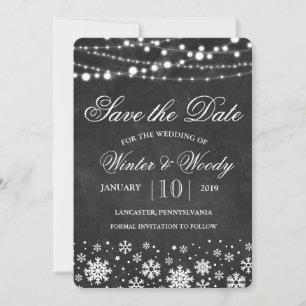 Faire part de carte de flocon de neige d'hiver