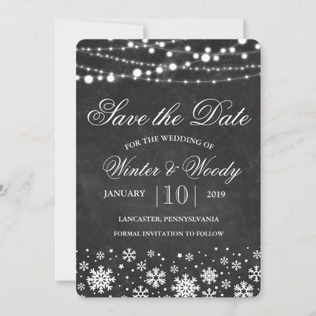 Faire part de carte de flocon de neige d'hiver (Devant)