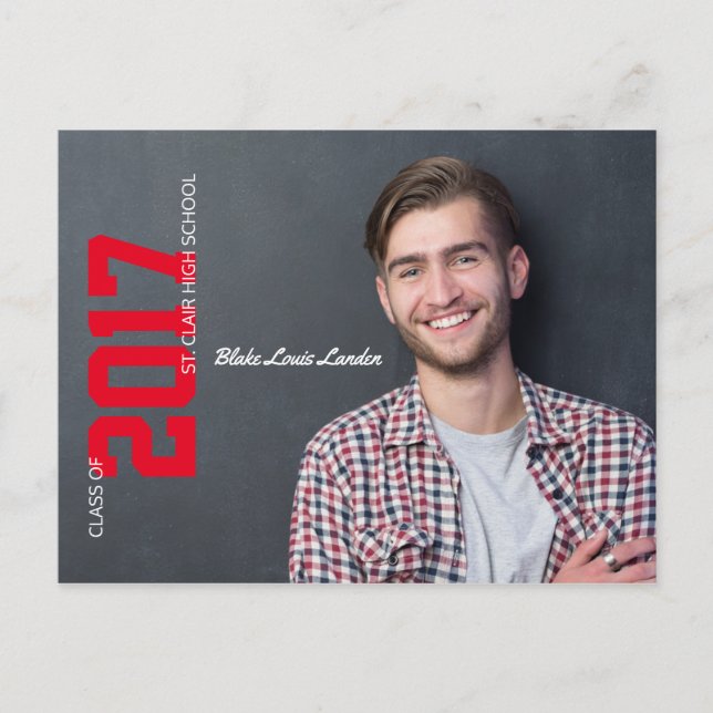 Faire-part de carte postale | Red (Devant)