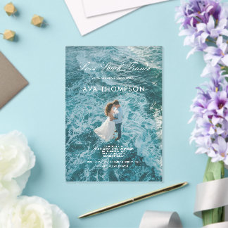 Faire-part de carton de douche de mariage de bord 