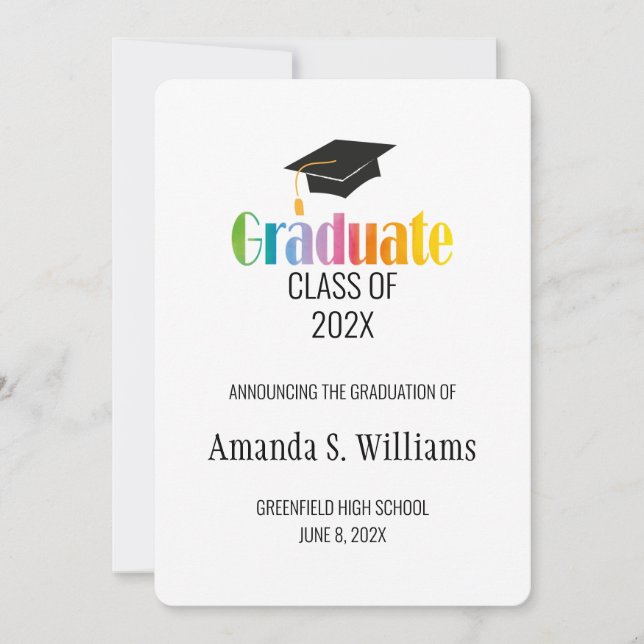 Faire-part de Casquette de grade noir (Devant)