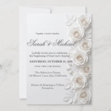 Faire-part de cérémonie de mariage Cascade de Rose