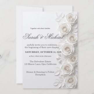 Faire-part de cérémonie de mariage Cascade de Rose